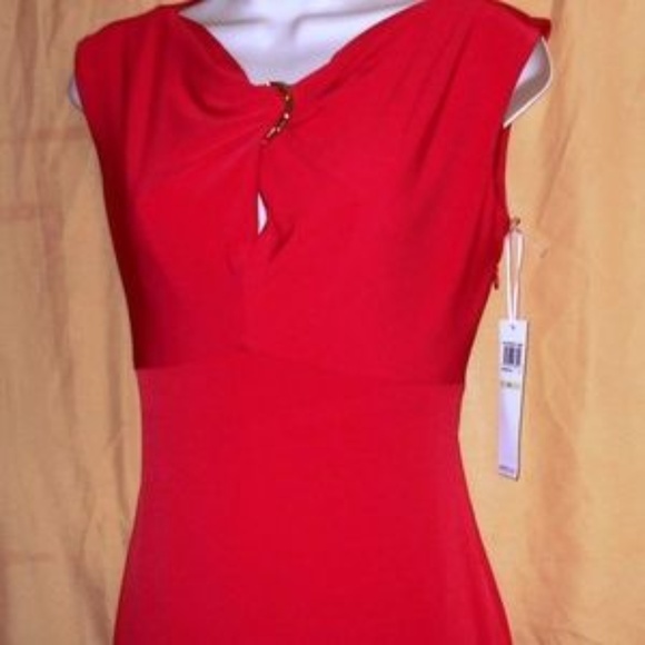 Classy Red Christmas Holidays Date Night Dress Sexy Body-con Fitted Small NWT - Picture 3 of 8